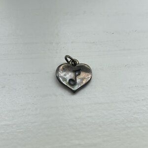 James Avery Heart-Shaped Silver Pendant with Musical Note